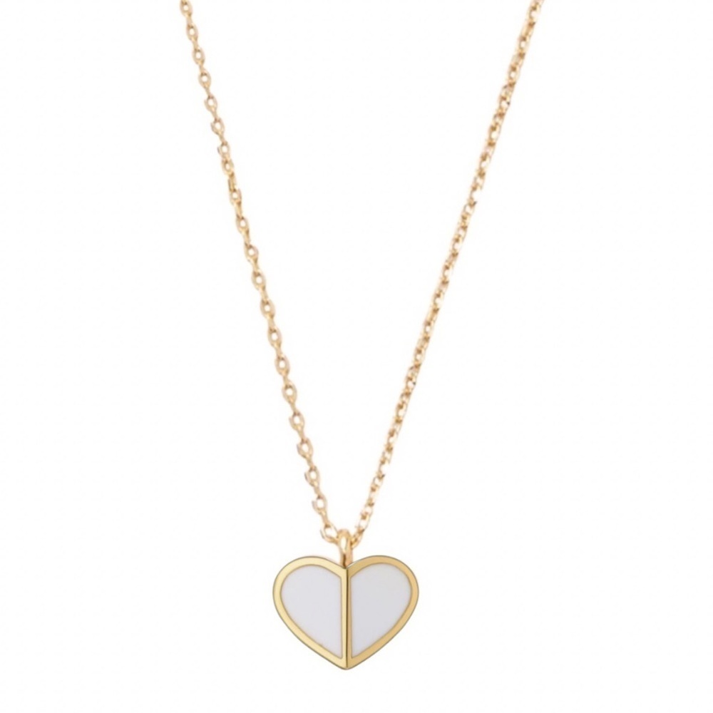 KATE SPADE • White Heritage Heart Necklace